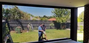 Outdoor screen view backyard installation by SupaScreens.