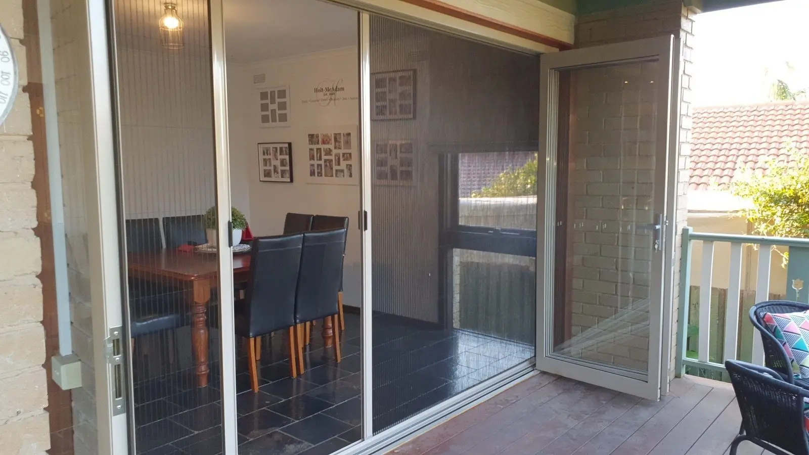 Retractable screen doors patio installation by SupaScreens.