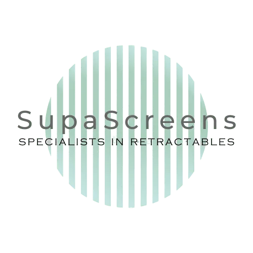 SupaScreens transparent logo, specialists in retractable screens.